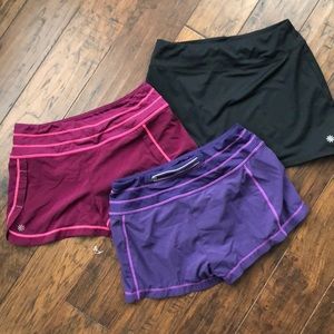 Bundle of Athleta S running shorts and skirt